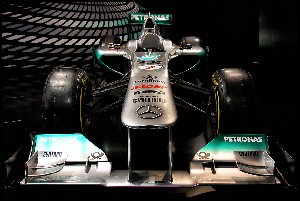 Formel 1 Bolide des Mercedes GP Petronas